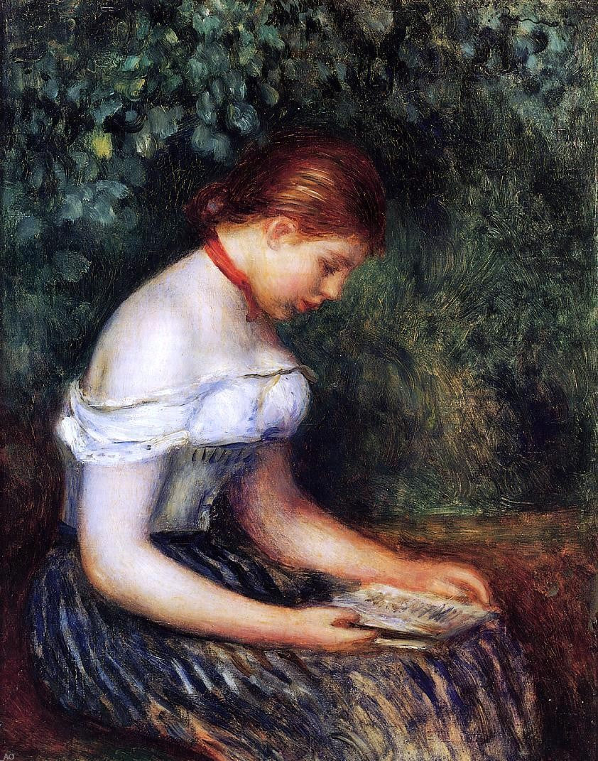 Pierre Auguste Renoir The Reader (La Liseuse) (also known as Seated Young Woman) - Canvas Print