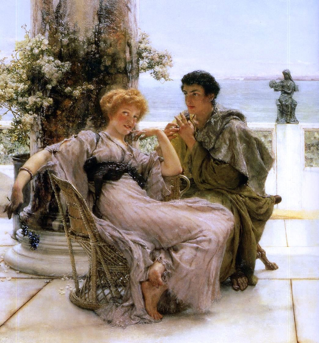 Sir Lawrence Alma-Tadema Courtship - The Proposal - Canvas Print