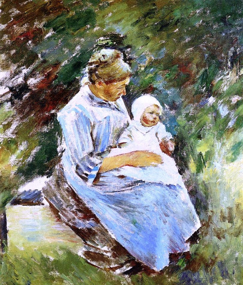 Theodore Robinson Mother and Child - Canvas Print