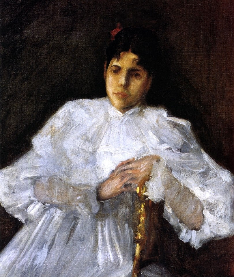 William Merritt Chase Girl in White - Canvas Print