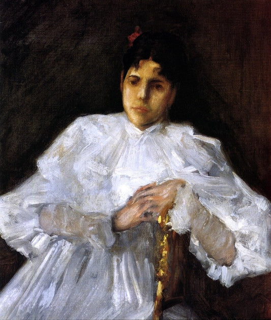 William Merritt Chase Girl in White - Canvas Print