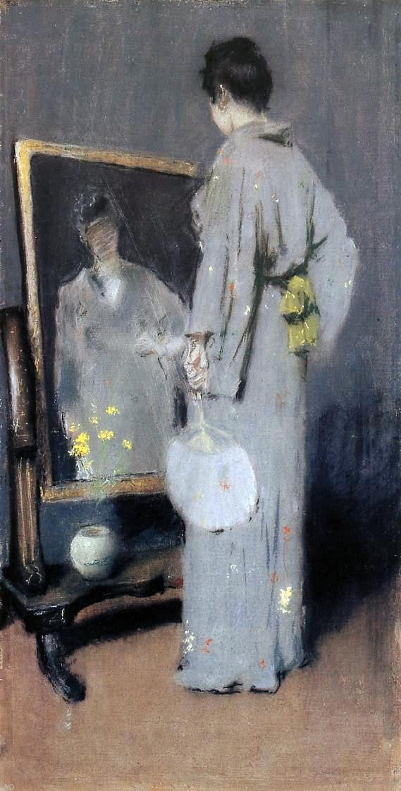 William Merritt Chase Making Her Toilet - Canvas Print