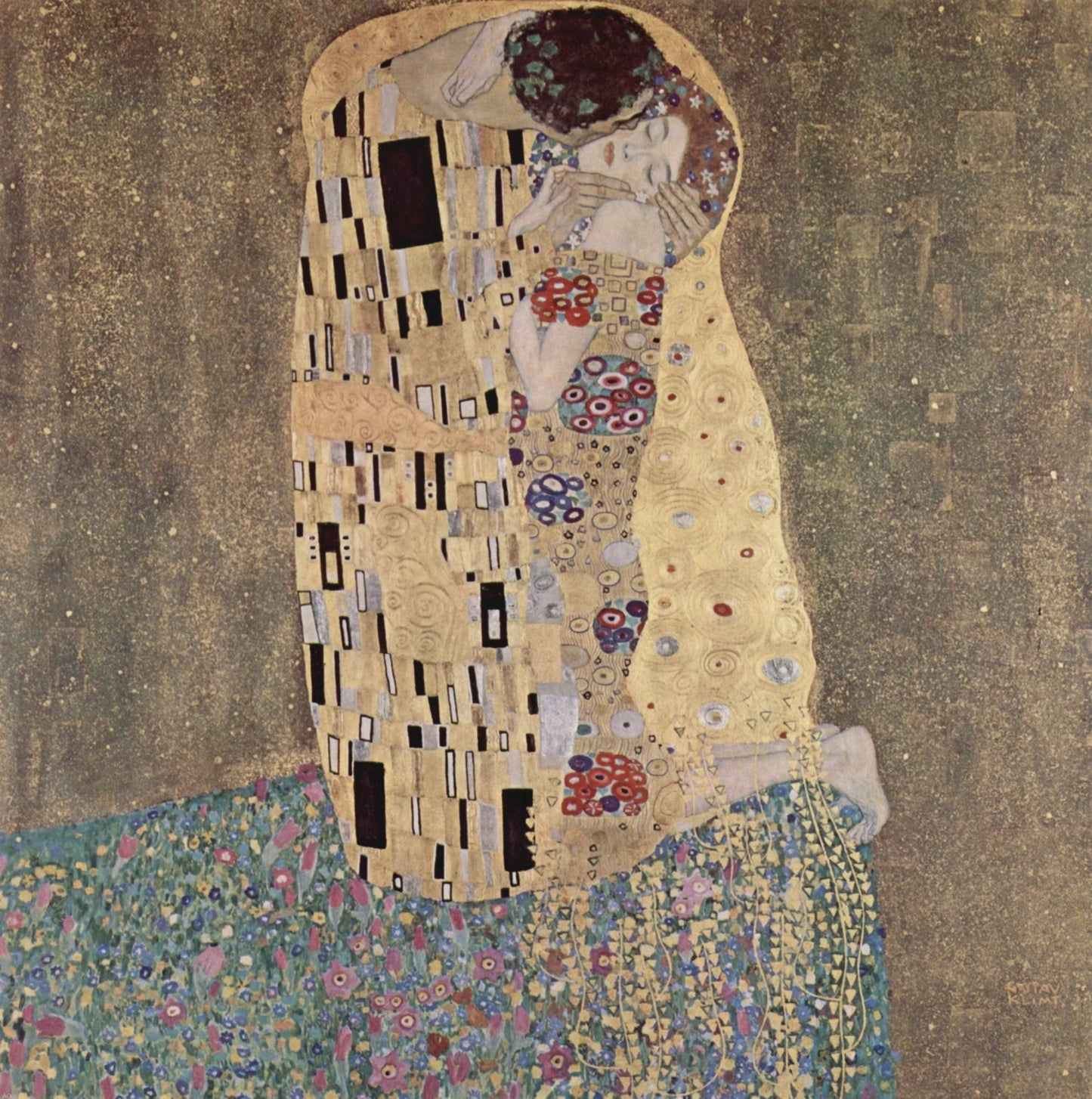 Gustav Klimt The Kiss 1907-1908 - Canvas Print