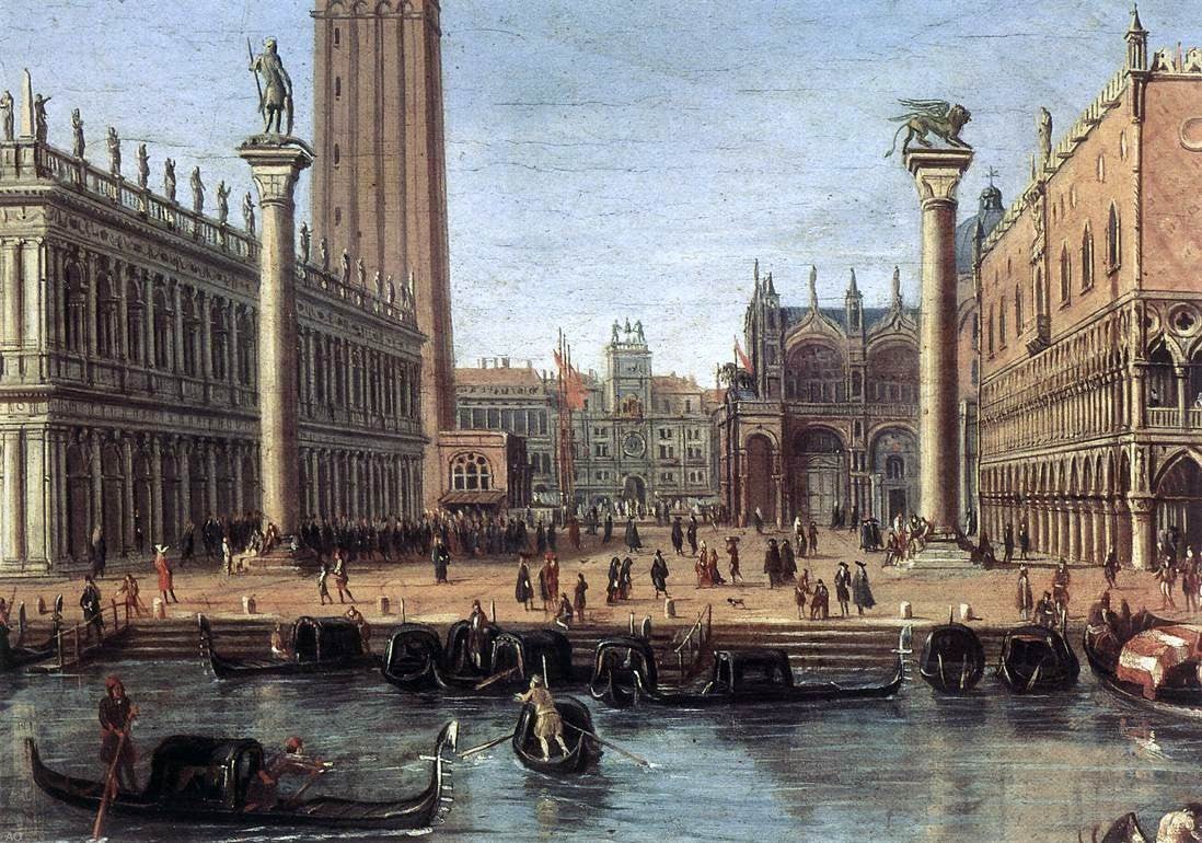Caspar Andriaans Van Wittel The Piazzetta from the Bacino di San Marco (detail) - Canvas Print