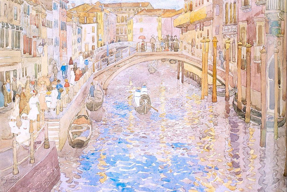 Maurice Prendergast Venetian Canal Scene - Canvas Print