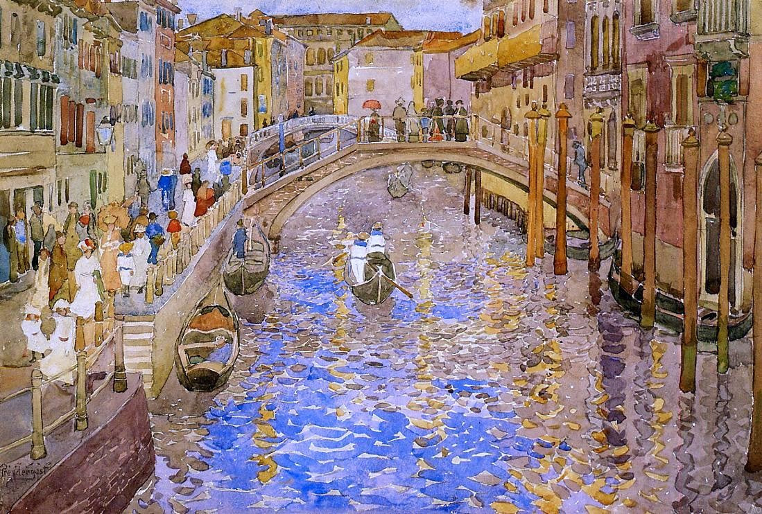 Maurice Prendergast Venetian Canal Scene - Canvas Print