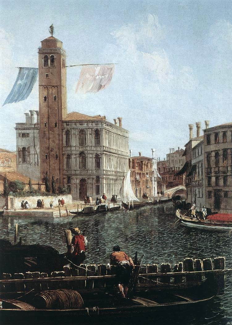 Michele Marieschi The Grand Canal with the Fishmarket (detail) - Canvas Print