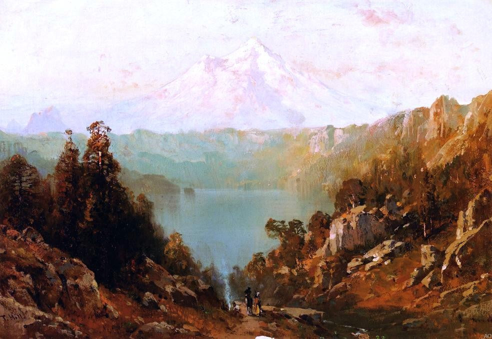 Thomas Hill Mount Shasta from Castle Lake at Evening - Canvas Print