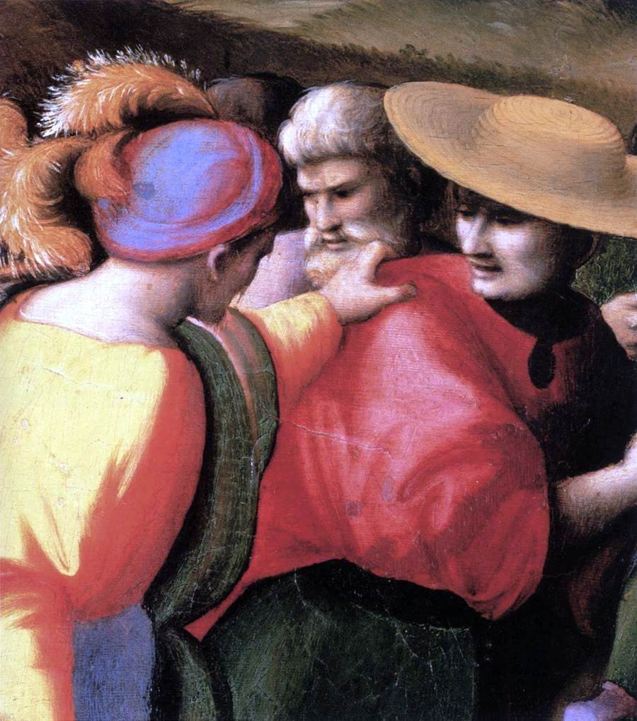 II Francesco Ubertini Bacchiacca Scenes from the Story of Joseph: The Discovery of the Stolen Cup (detail) - Canvas Print
