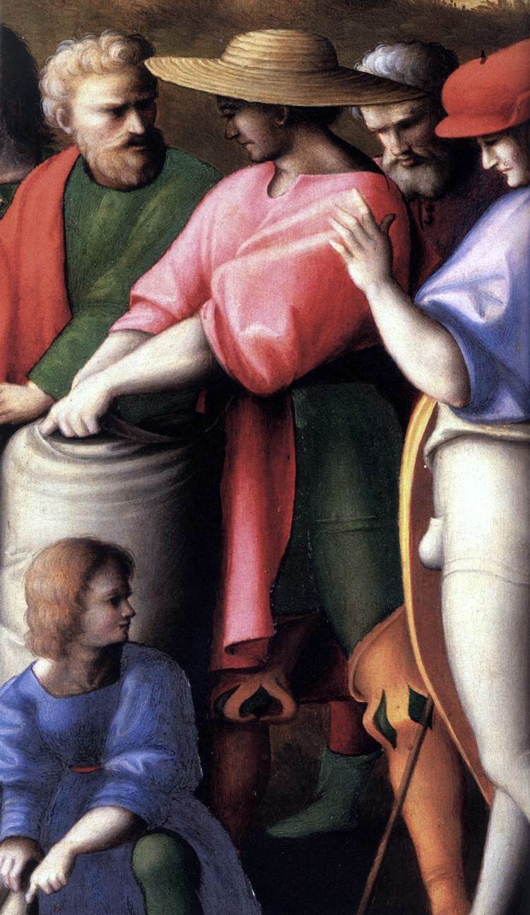 II Francesco Ubertini Bacchiacca Scenes from the Story of Joseph: The Search for the Cup (detail) - Canvas Print