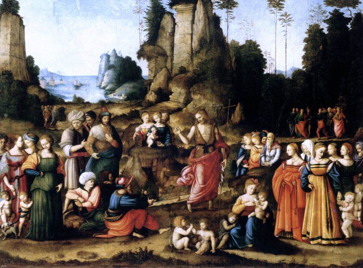 II Francesco Ubertini Bacchiacca The Preaching of Saint John the Baptist - Canvas Print