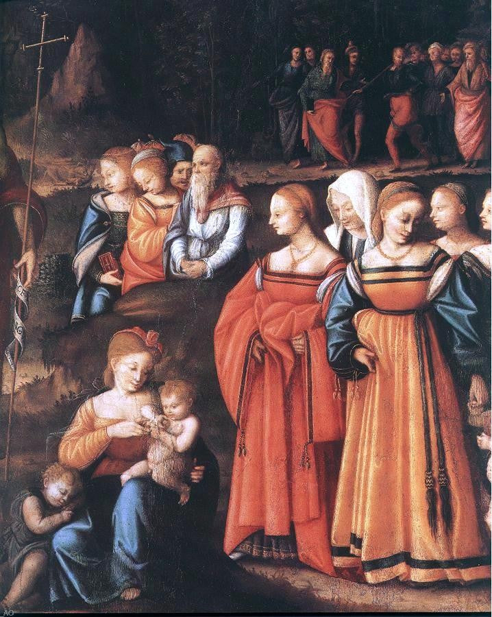 II Francesco Ubertini Bacchiacca The Preaching of Saint John the Baptist (detail) - Canvas Print