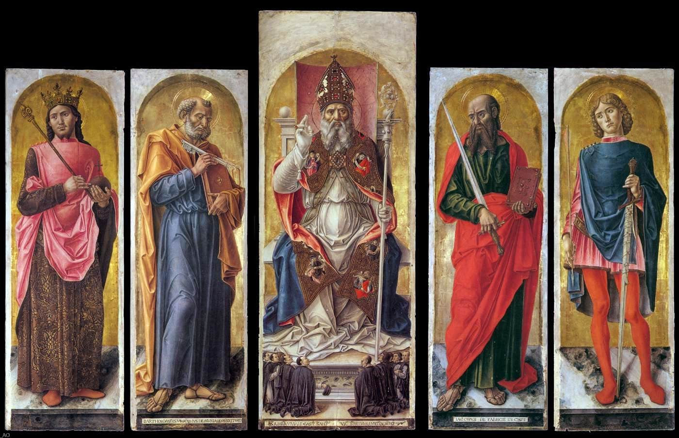 Bartolomeo Vivarini St Ambrose Polyptych - Canvas Print