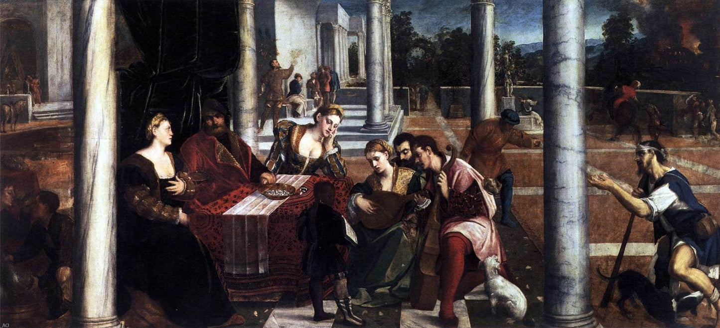 Bonifazio Veronese Dives and Lazarus - Canvas Print