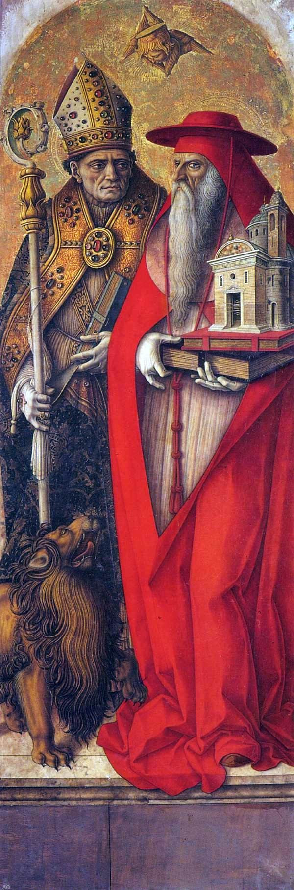 Carlo Crivelli St Jerome and St Augustine - Canvas Print