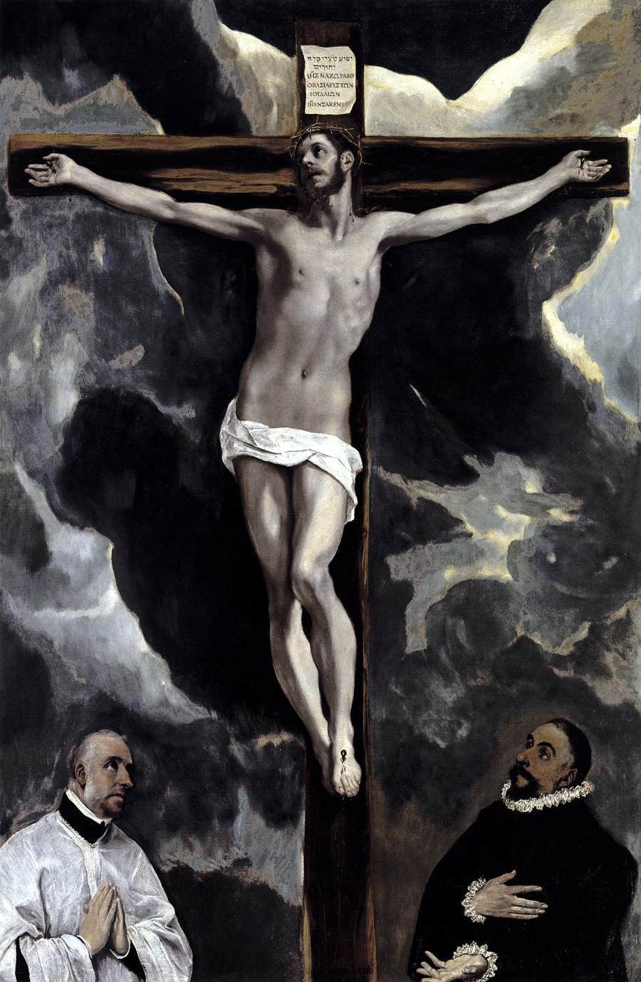 El Greco Christ on the Cross Adored by Two Donors - Canvas Print