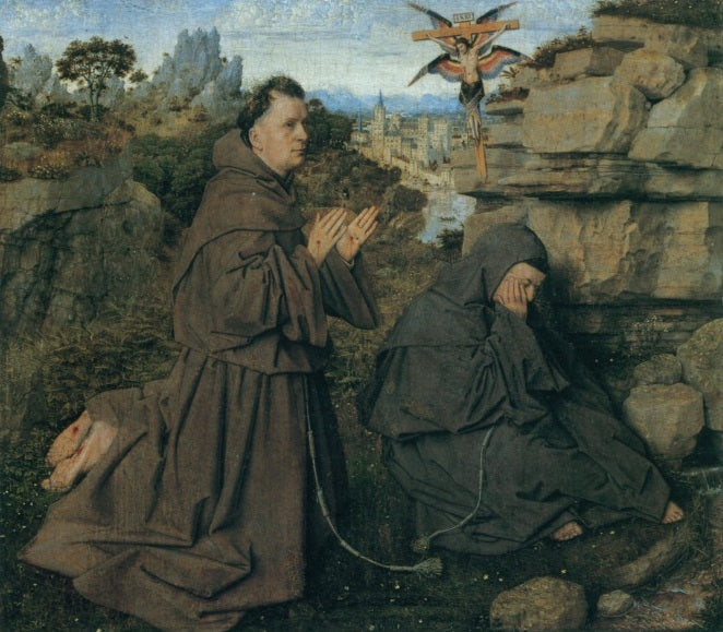 Jan van Eyck Saint Francis Receiving the Stigmata - Canvas Print