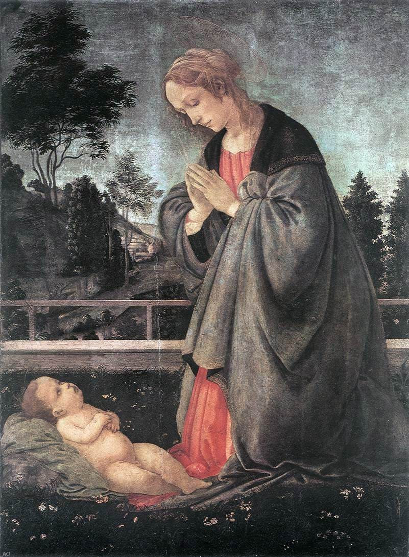 Filippino Lippi Adoration of the Child - Canvas Print