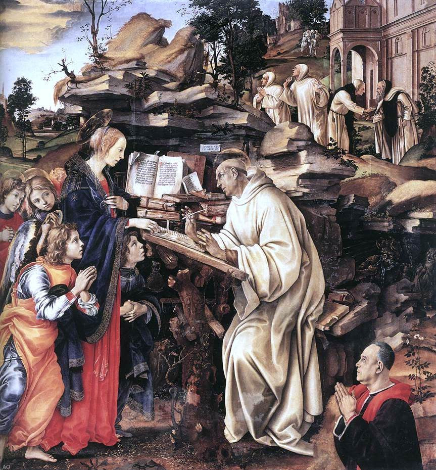 Filippino Lippi Apparition of The Virgin to St Bernard - Canvas Print