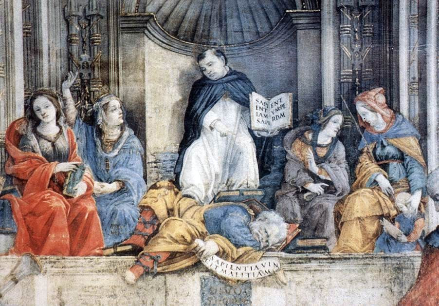 Filippino Lippi Triumph of St Thomas Aquinas over the Heretics (detail) - Canvas Print