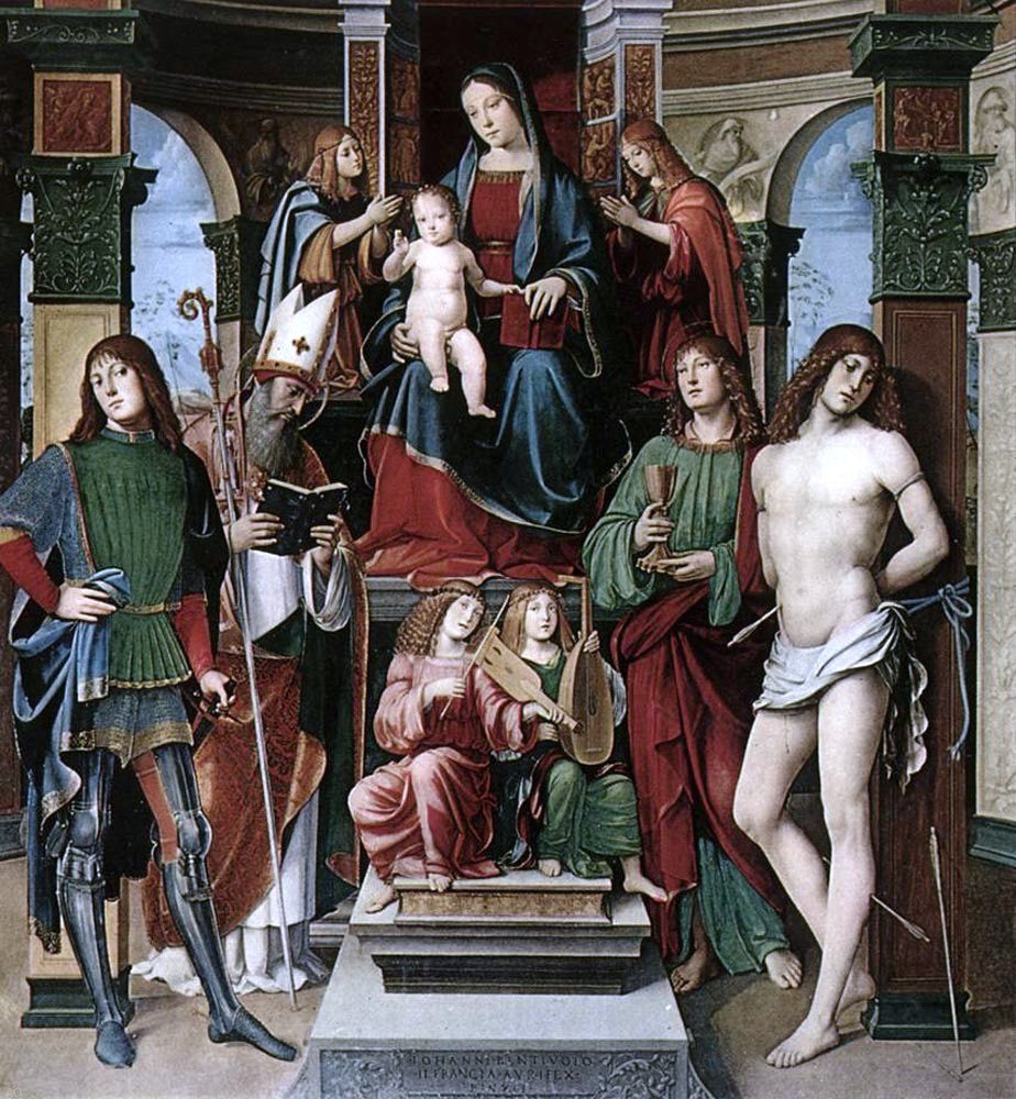 Francesco Francia Madonna and Saints - Canvas Print