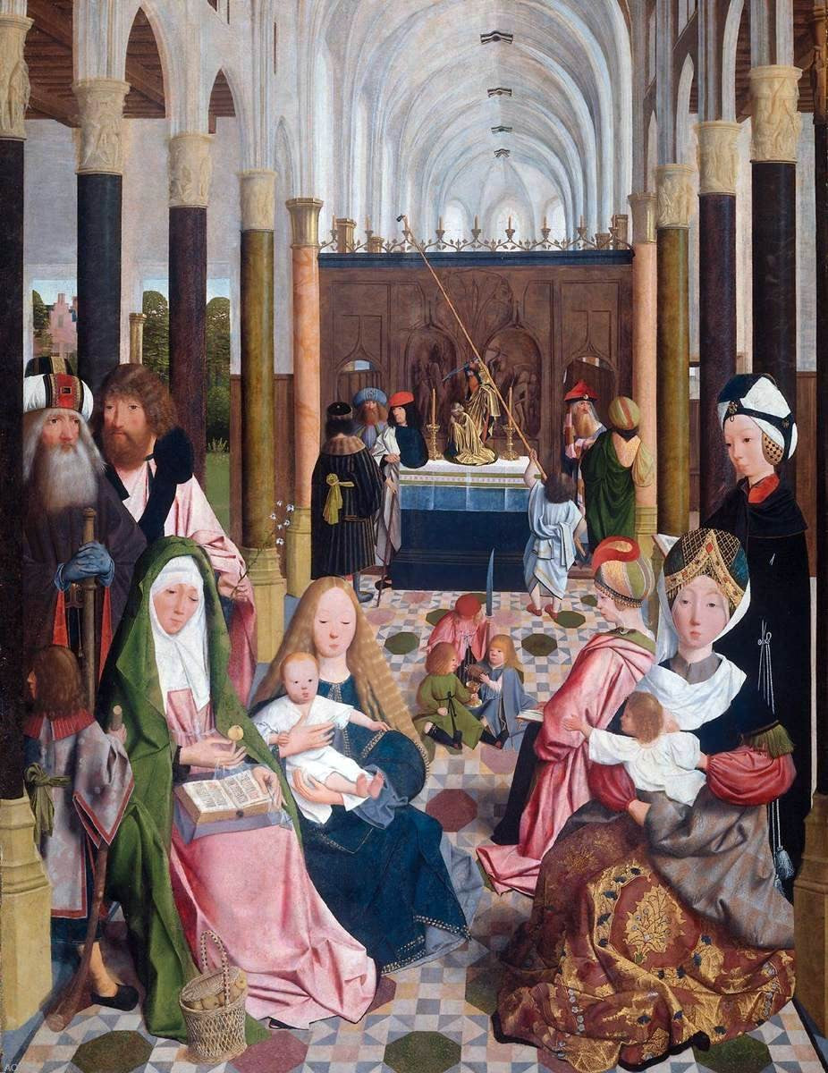 Geertgen Sint Jans The Holy Kinship - Canvas Print