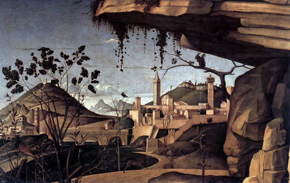 Giovanni Bellini St Jerome Reading in the Countryside (detail) - Canvas Print