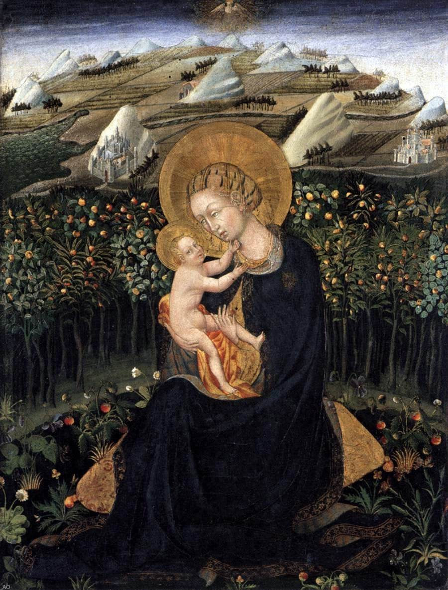 Giovanni Di Paolo Madonna of Humility (Virgin and Child) - Canvas Print