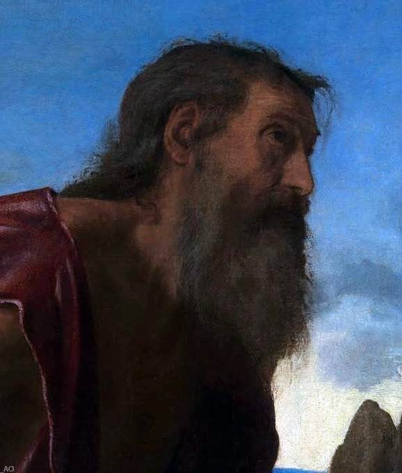 Giovanni Girolamo Savoldo St Jerome (detail) - Canvas Print