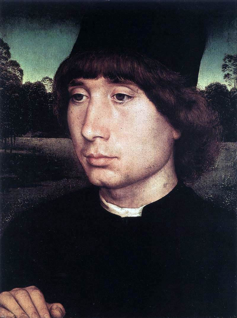 Hans Memling Portrait of a Young Man Before a Landscape - Canvas Print