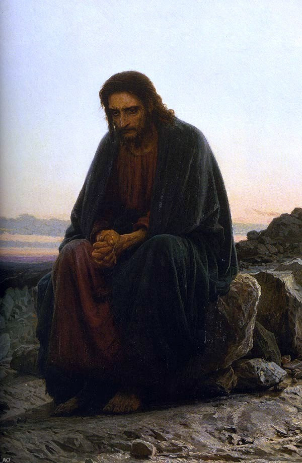 Ivan Nikolaevich Kramskoy Christ in the Wilderness - Canvas Print