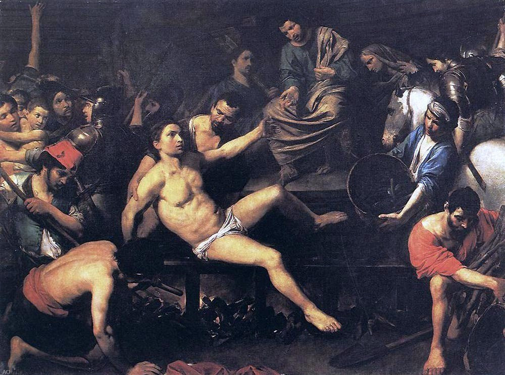 Valentin De boulogne Martyrdom of St Lawrence - Canvas Print