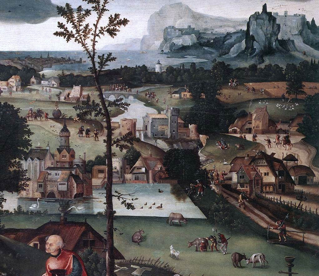 Joachim Patenier Landscape with the Rest on the Flight (detail) - Canvas Print