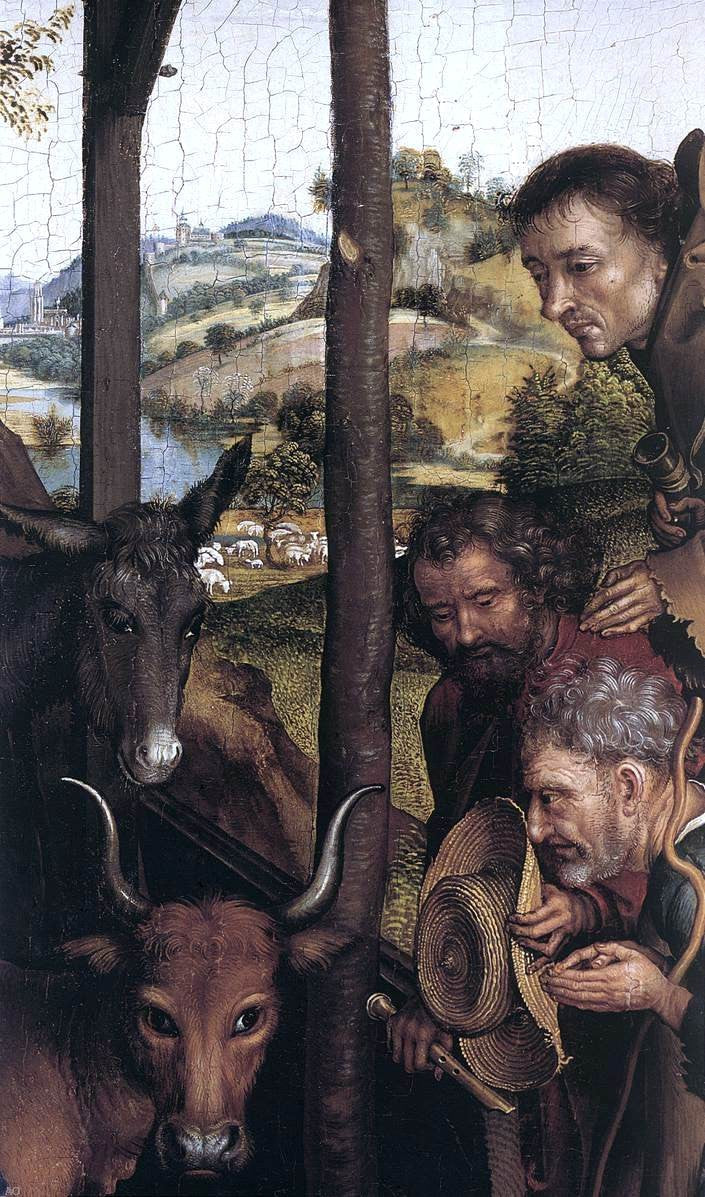 Martin Schongauer Nativity (detail) - Canvas Print