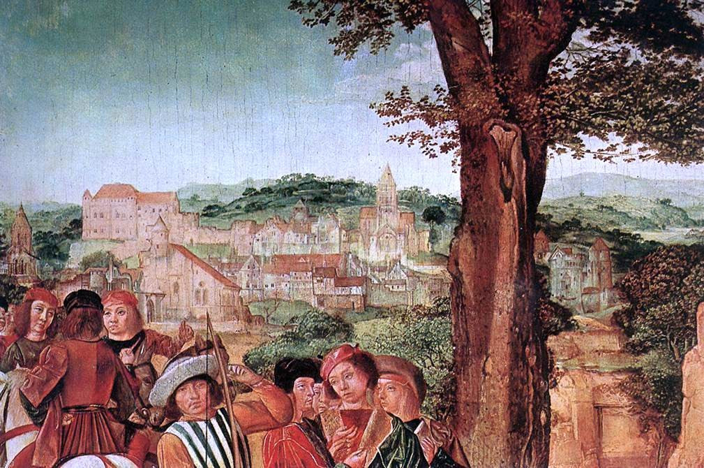 Master Saint Gilles St Gilles and the Hind (detail) - Canvas Print
