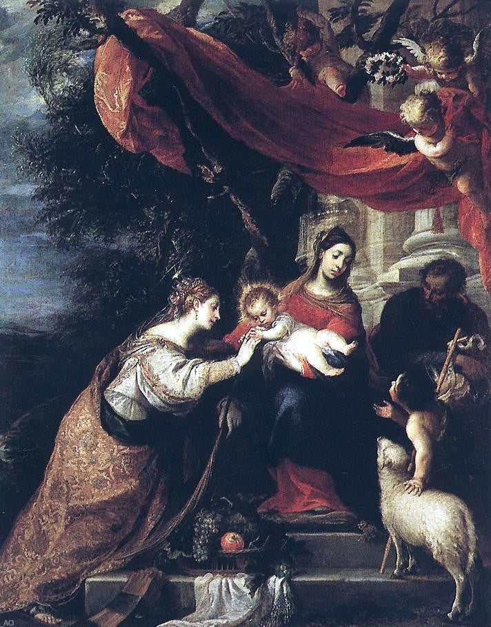 The Younger Mateo Cerezo The Mystic Marriage of St Catherine - Canvas Print