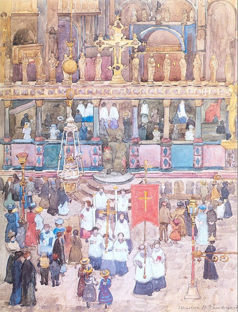 Maurice Prendergast Easter Procession, St. Mark's - Canvas Print