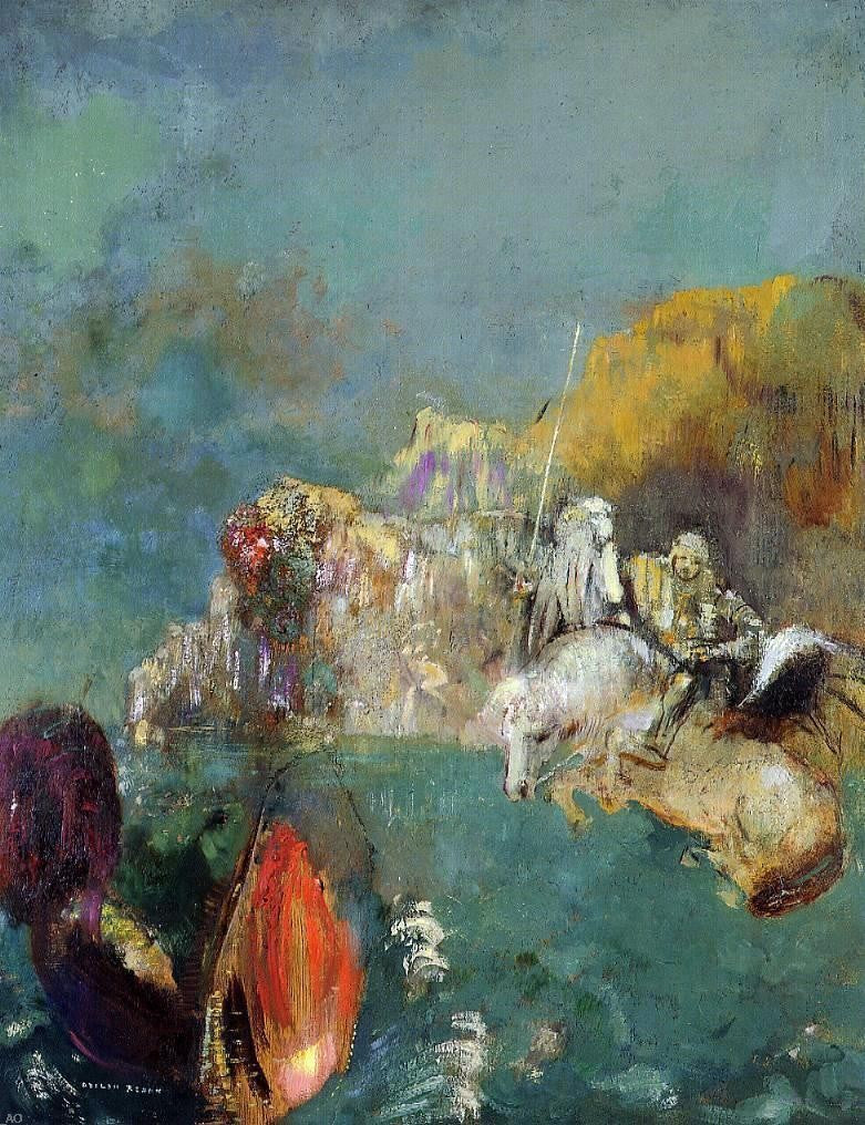 Odilon Redon Saint George and the Dragon - Canvas Print