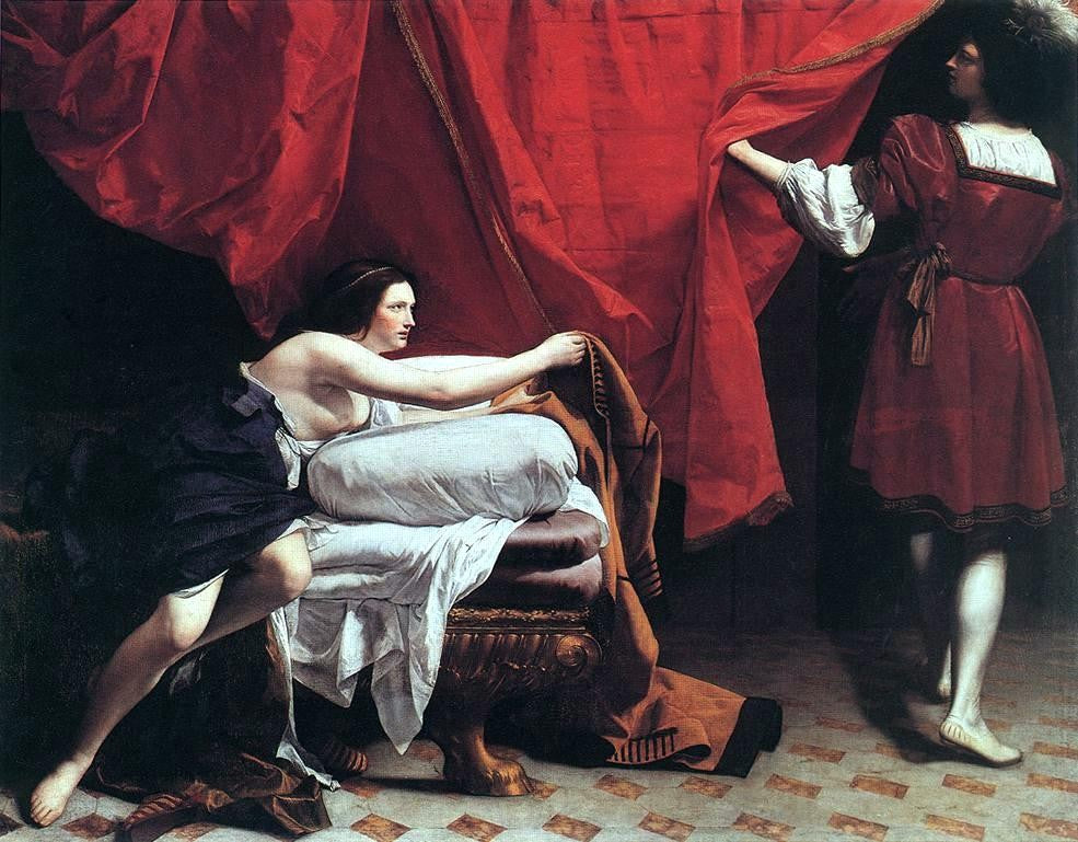 Orazio Gentileschi Joseph and Potiphar's Wife - Canvas Print