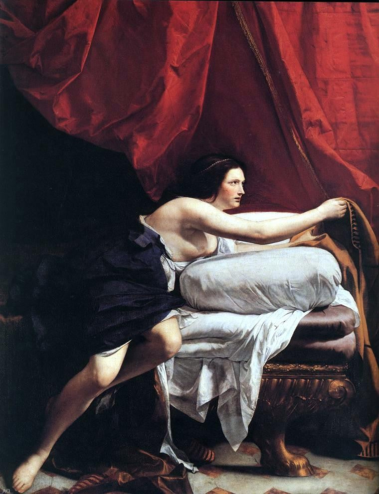 Orazio Gentileschi Joseph and Potiphar's Wife (detail) - Canvas Print
