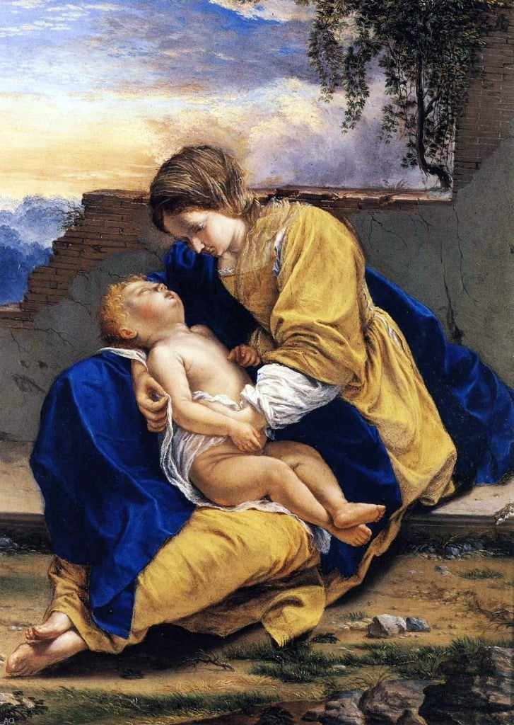 Orazio Gentileschi Madonna and Child in a Landscape - Canvas Print