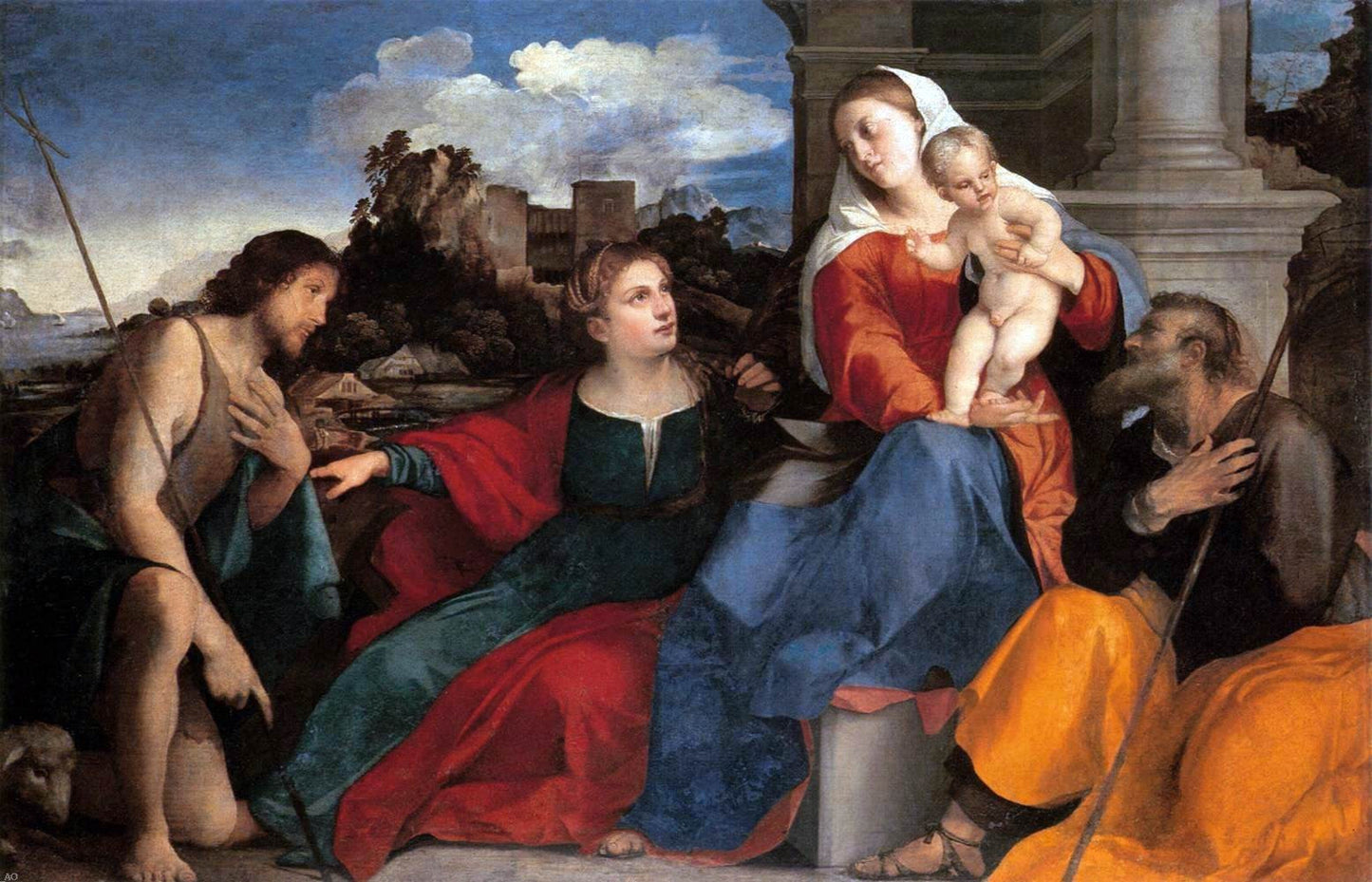 Palma Vecchio Sacred Conversation - Canvas Print