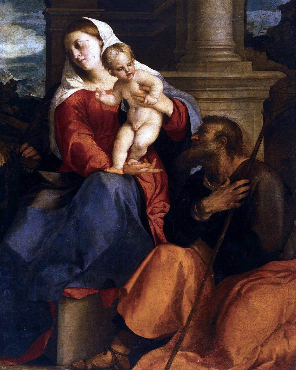 Palma Vecchio Sacred Conversation (detail) - Canvas Print