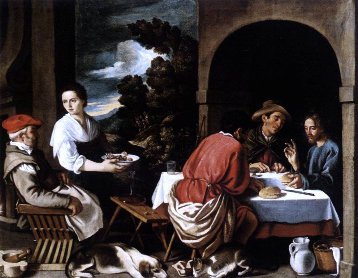Pedro Orrente The Supper at Emmaus - Canvas Print
