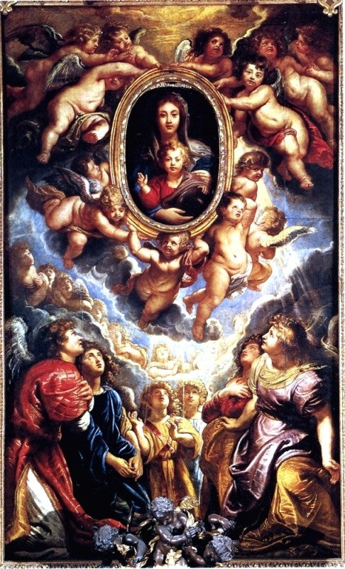 Peter Paul Rubens Virgin And Child Adored By Angels - Canvas Print