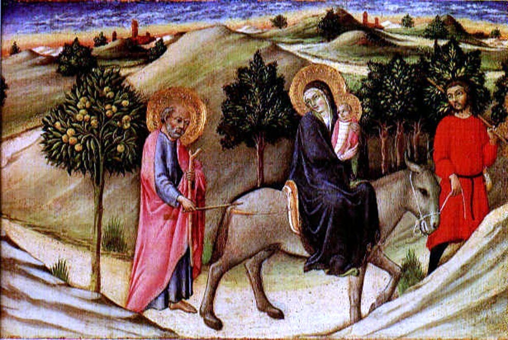 Sano Di Pietro Flight to Egypt - Predella Panel - Canvas Print