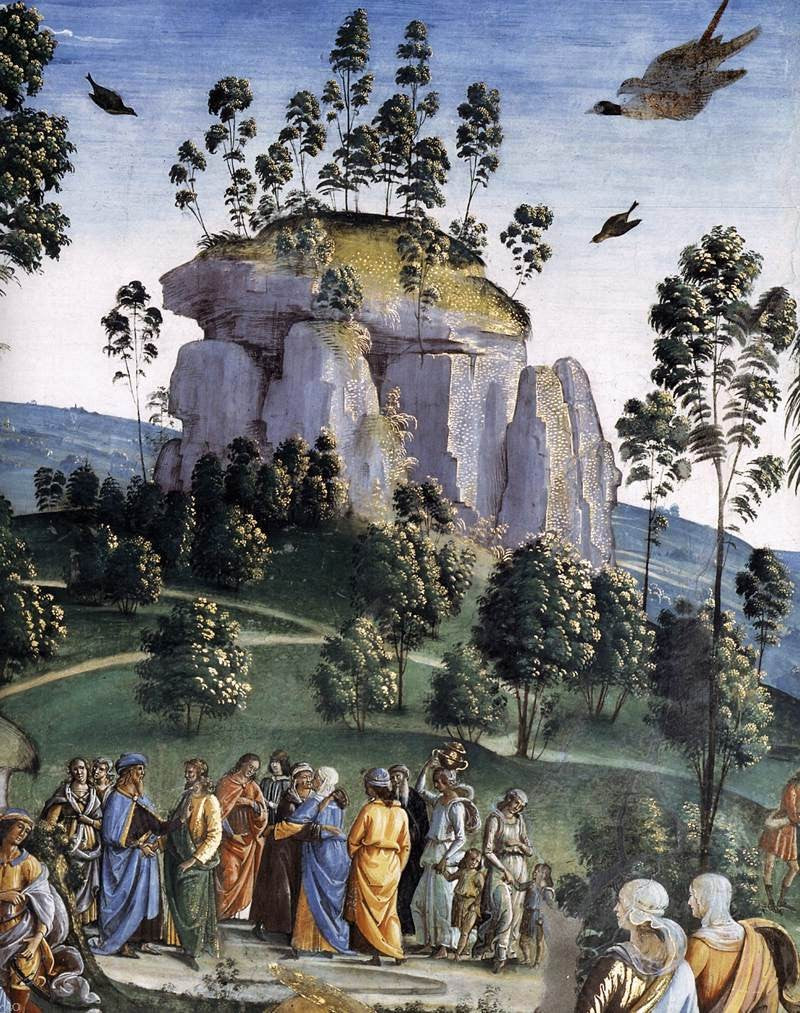 Pietro Perugino Moses's Journey into Egypt and the Circumcision of His Son Eliezer (detail) - Canvas Print