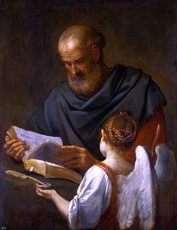 Simone Cantarini Saint Matthew and the Angel - Canvas Print