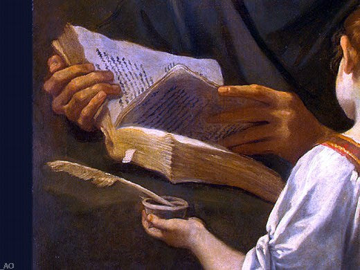 Simone Cantarini Saint Matthew and the Angel (detail) - Canvas Print