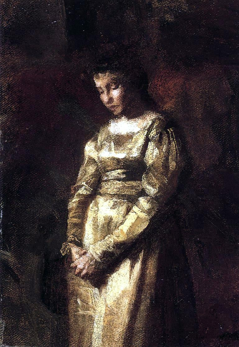 Thomas Eakins Young Girl Meditating (study) - Canvas Print